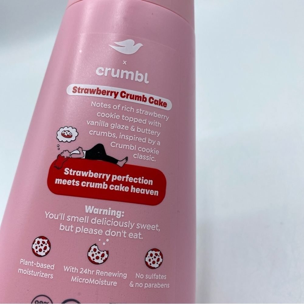 Dove X Crumbl Moisturizing Liquid Body Wash Strawberry Crumb Cake 20oz - Picture 3 of 4
